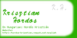 krisztian hordos business card