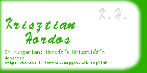 krisztian hordos business card